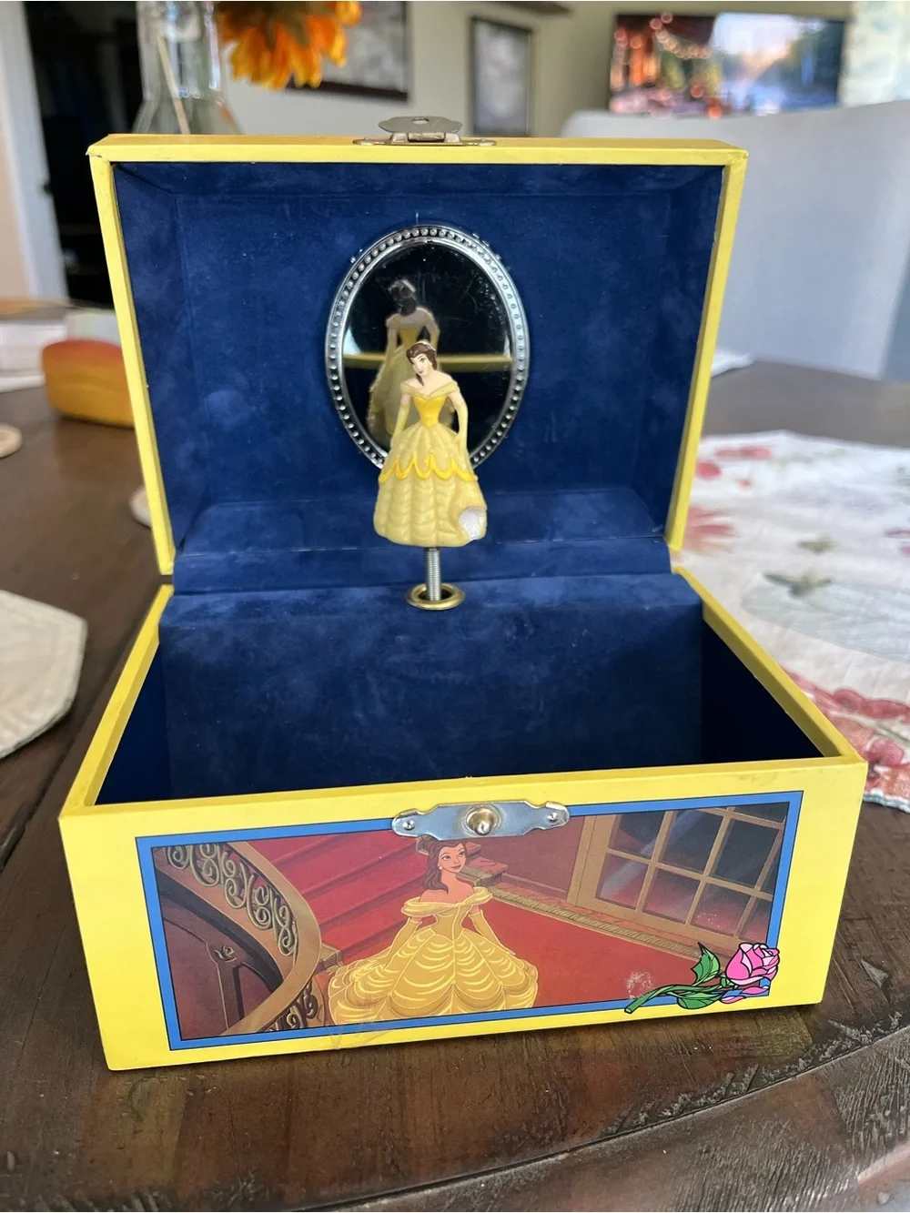 Disney Beauty and the Beast Yellow Trim Collectible Jewelry Box